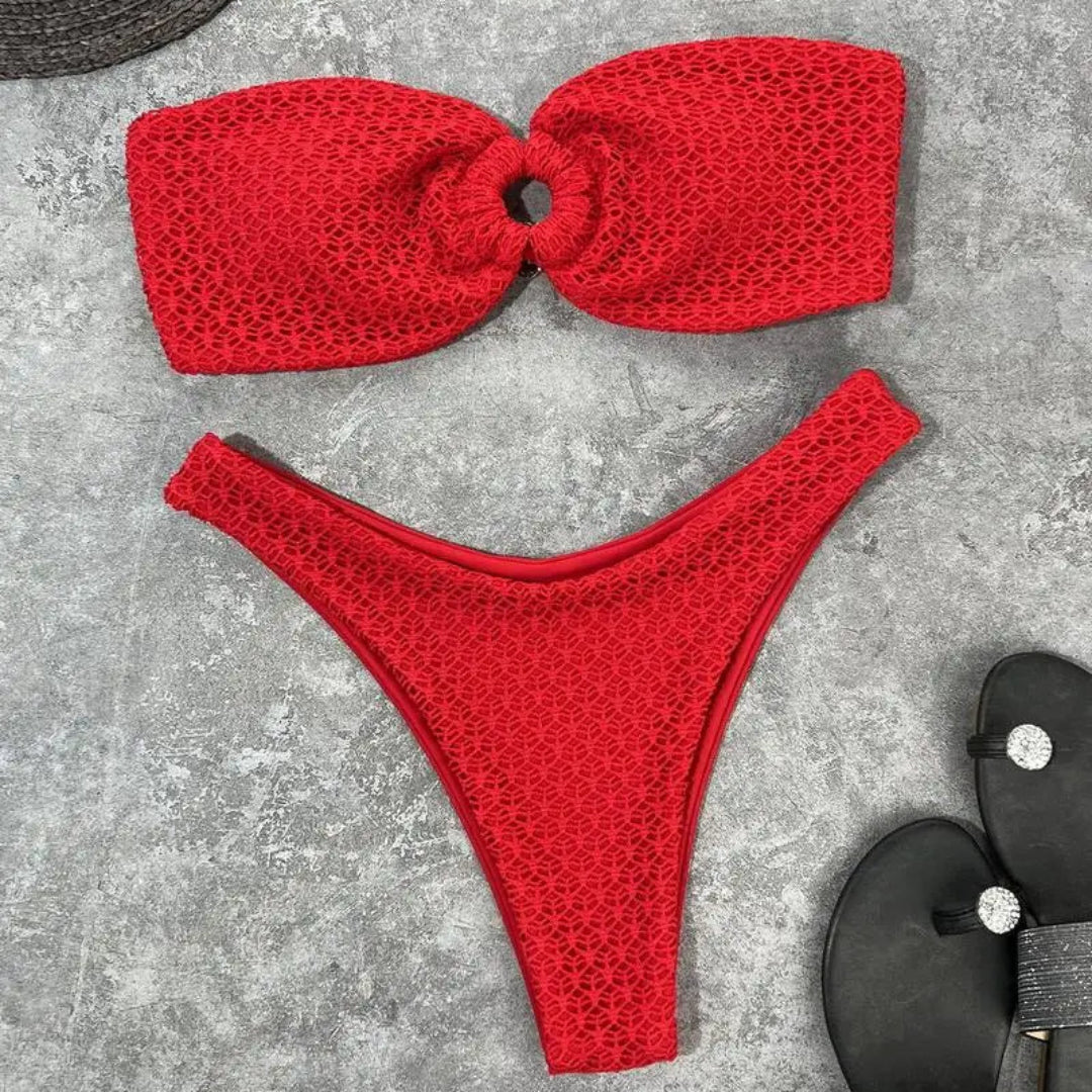Ensemble de bikini ylva - sans bretelles et en feu