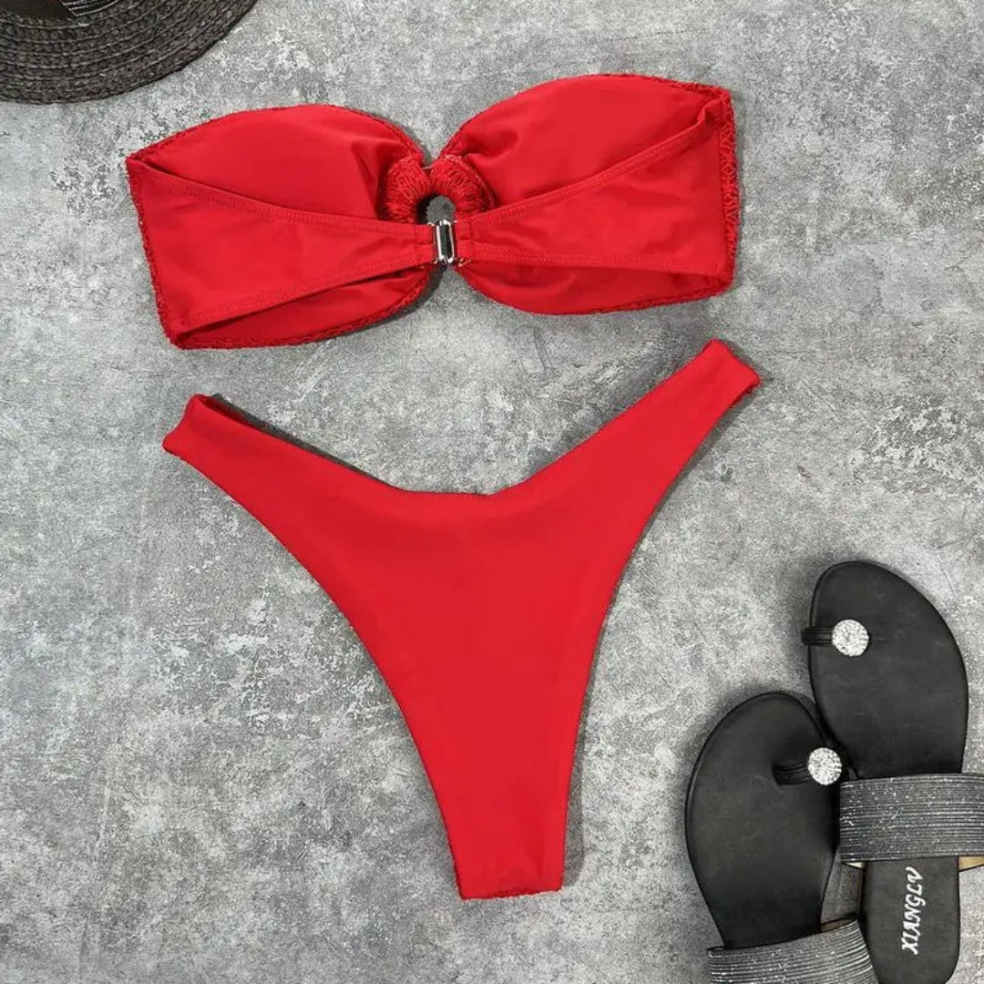 Ensemble de bikini ylva - sans bretelles et en feu