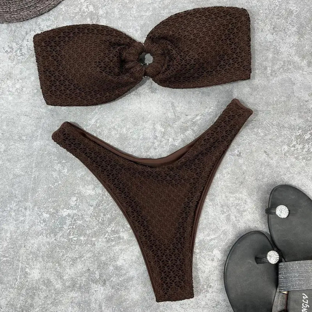 Ensemble de bikini ylva - sans bretelles et en feu