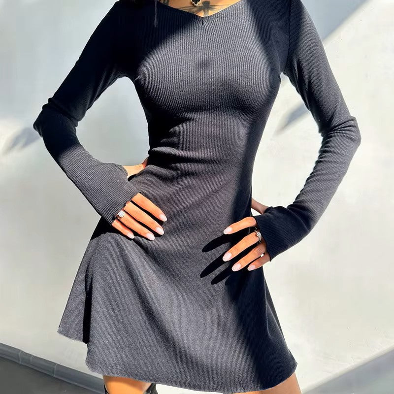 Selvina – Elegante Mini Dress met Lange Mouwen