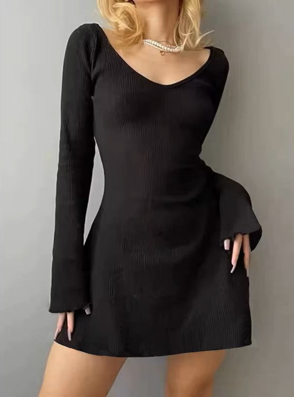 Selvina – Elegante Mini Dress met Lange Mouwen