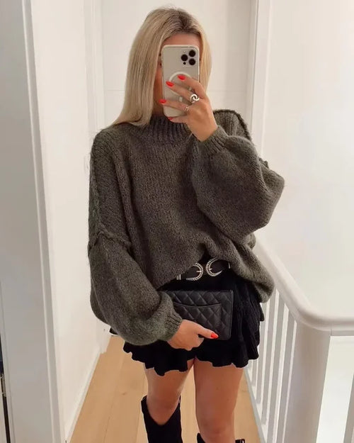 ELARATRUI - Pull de dames surdimensionné à la mode pour un look élégant et confortable