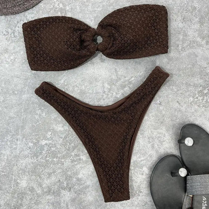 Ensemble de bikini ylva - sans bretelles et en feu