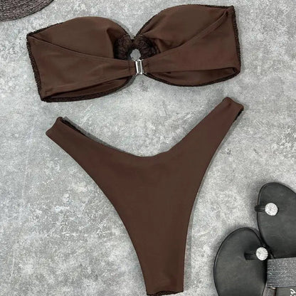 Ensemble de bikini ylva - sans bretelles et en feu