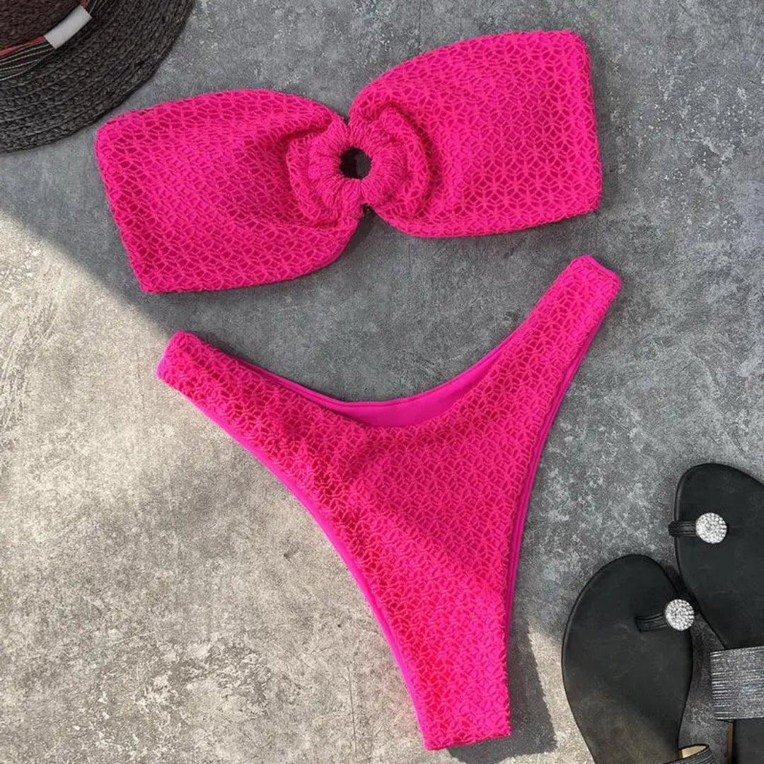 Ensemble de bikini ylva - sans bretelles et en feu