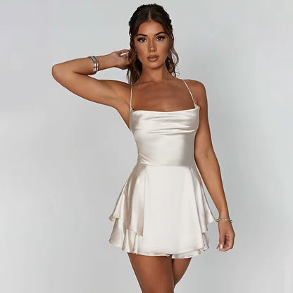 Éliane - Robe d'été courte avec dos ouvert
