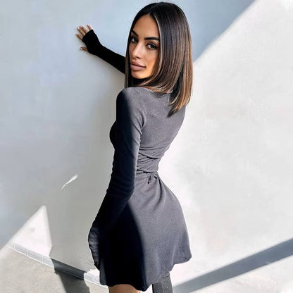 Selvina – Elegante Mini Dress met Lange Mouwen