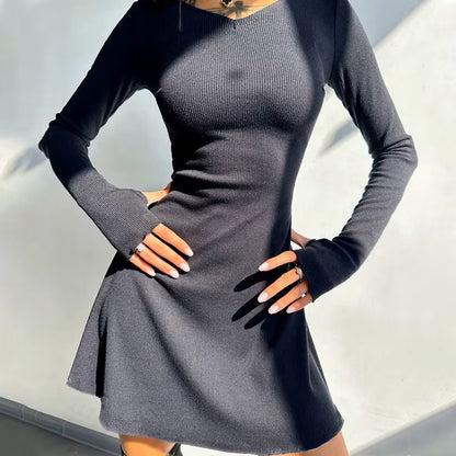 Selvina – Elegante Mini Dress met Lange Mouwen