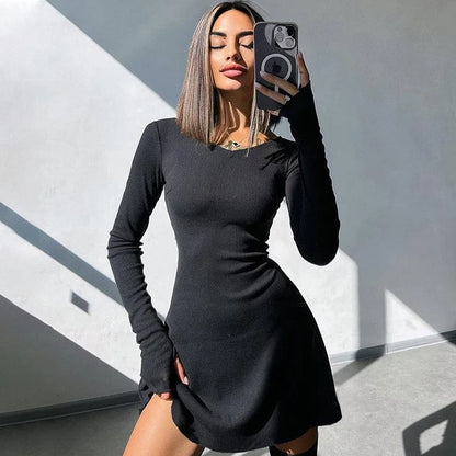 Selvina – Elegante Mini Dress met Lange Mouwen