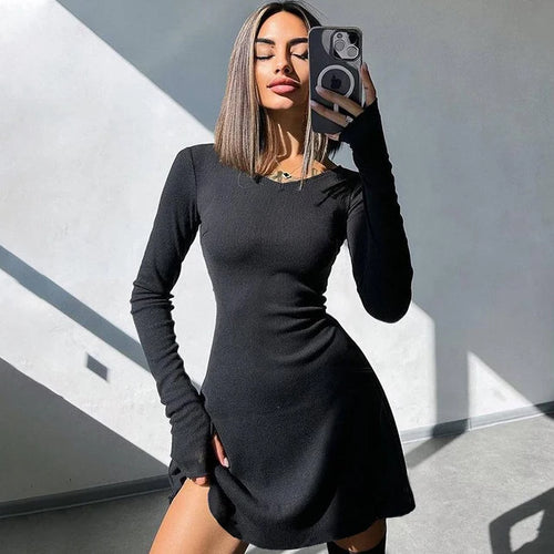 Selvina – Elegante Mini Dress met Lange Mouwen